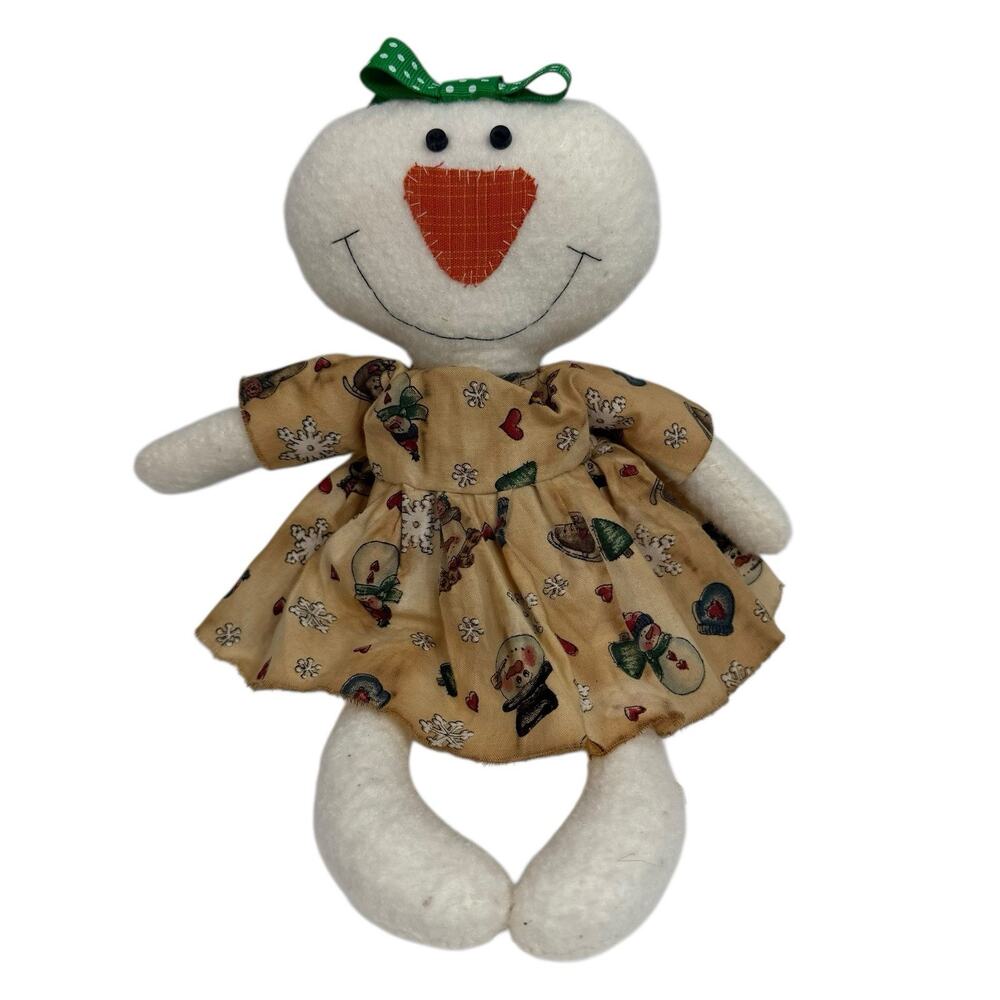 Handmade‎ Christmas Snowman Doll Plush Primitive Dress Farmhouse Winter Decor